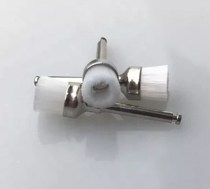 Dental Latch Style Flat White Bristle Prophy Brush